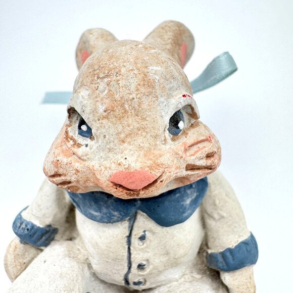 Dreamsicles Easter Rabbit Bunny Cast Art Signed Kristin Handpainted Ceramic Vtg - Picture 6 of 9